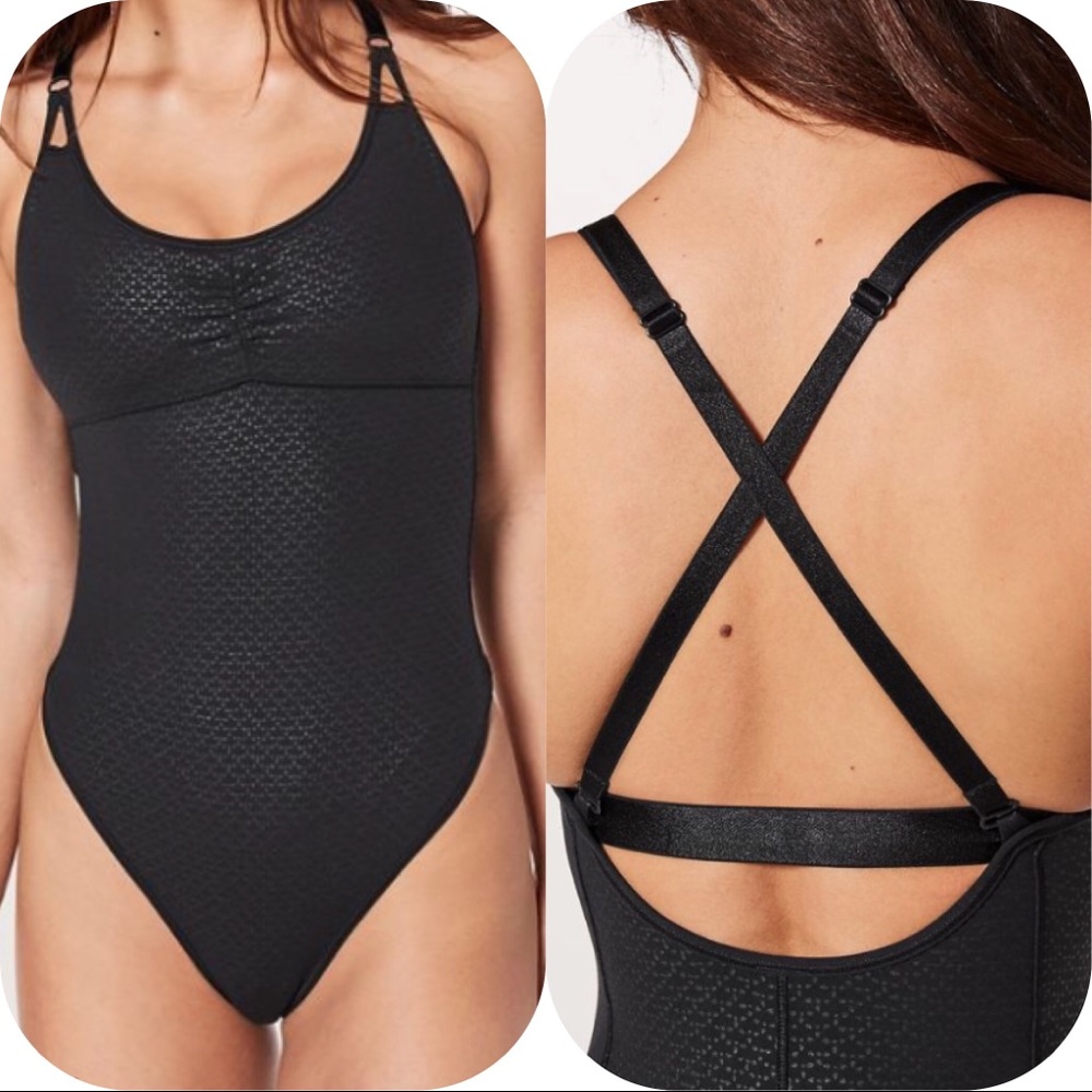 NWT BLACK LULULEMON EASY BODYSUIT MONOCHROMIC NULU - Picture 2 of 8
